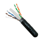 CAT6 UTP Outdoor Waterproof Cable, Direct Burial (Dual Jacket) - 1000ft (Black)