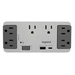 On-Q 6-Outlet Enclosure Surge Protector, USB-A/USB-C