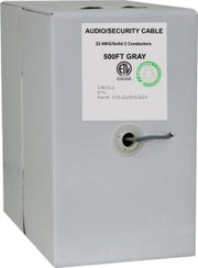 22/2 Alarm-Security Cable, Solid Unshielded (White)