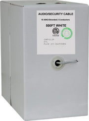 16/2 Plenum Cable, Unshielded - 1000ft (White)
