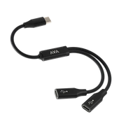 AVA USB-C Splitter Cable, USB-C Male to 2x USB-C Female