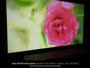 EPV EDGE FREE Acoustically Transparent Fixed Frame Screen, Ultra-thin black aluminum bezel, Sonic AT8 ISF Front Projection Material, LED Kit included