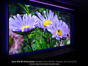 EPV EDGE FREE Acoustically Transparent Fixed Frame Screen, Ultra-thin black aluminum bezel, Sonic AT8 ISF Front Projection Material, LED Kit included