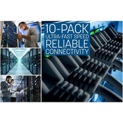 Cat6 U/UTP Slim Network Patch Cable, 10-Pack (Black)