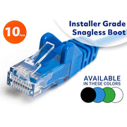 Cat6 U/UTP Slim Network Patch Cable, 10-Pack (Black)