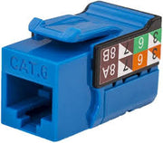 Vertical CAT6A 8x8 Keystone Jack, Blue, 25-Pack