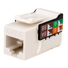 Vertical CAT6A 8x8 Keystone Jack, White, 25-Pack