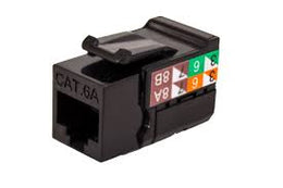 Vertical CAT6A Data Grade Keystone U-Jack, RJ45 90° 8x8, Black