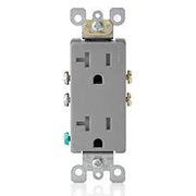 Dynotech Decora Duplex Receptacle, 20A, Tamper Resistant, White