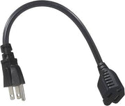 Dynotech Power Extension Cord, 16 AWG, Black, 1 ft