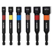 Klein Tools Magnetic Power Nut Setters, 4-Inch Shaft, 6-Piece