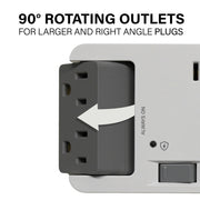 On-Q 6-Outlet Enclosure Surge Protector, USB-A/USB-C