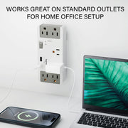On-Q 6-Outlet Enclosure Surge Protector, USB-A/USB-C