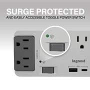 On-Q 6-Outlet Enclosure Surge Protector, USB-A/USB-C